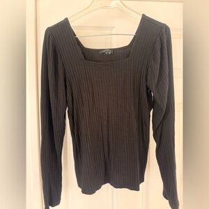 1. State Black Ribbed Top